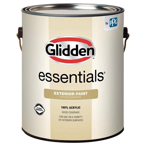 Glidden Essentials Gal Pure White Base Semi Gloss Exterior Paint