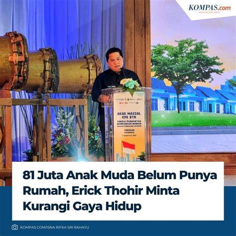 Menteri Bumn Erick Thohir Menyebut Saat Ini Sebanyak Juta Anak Muda