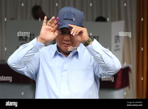 Indonesian President Elect Prabowo Subianto When Casting His Vote In