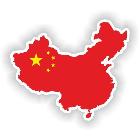 China Map Flag Silhouette Sticker For Laptop Book Fridge Gui Inspire