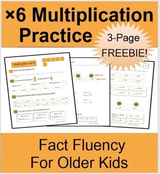 Multiplication Fact Fluency 6 Times Table Practice By Julie P Learning