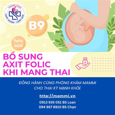 VIỆC BỔ SUNG AXIT FOLIC KHI MANG THAI Phòng khám sản phụ khoa Mammi