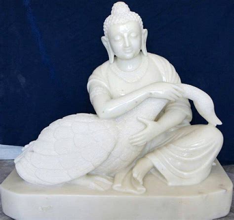 White Handmade Marble Buddha Sculpture For Decoration Sizedimension