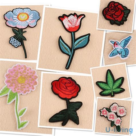 1pcs Mix Flowers Patches For Clothing Iron On Embroidered Sew Applique