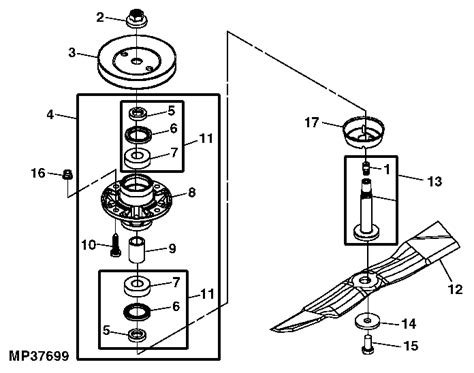 John Deere X360 Mower Deck Parts Diagram John Deere Decks By