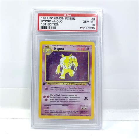 Pokemon Card St Edition Rare Holofoil Hypno Fossil Set Psa Gem