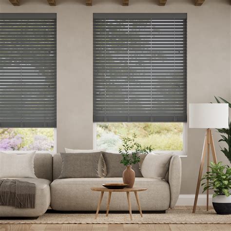 Everest Grey Wooden Blind Mm Slat