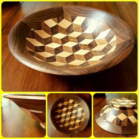 Segmented Turned Bowl Made Of Walnut Maple And Red Oak By Joel J