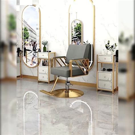 Black And Gold Luxury Modern Hair Salon Equipment Beauty Salon