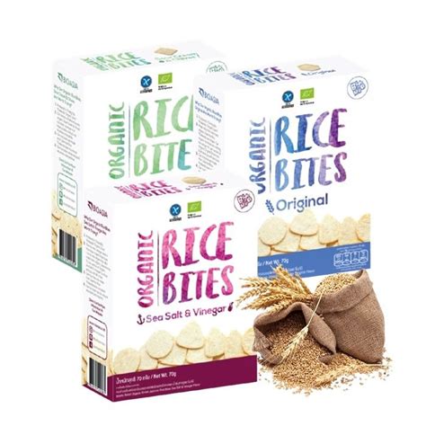 Bioasia Organic Rice Bites Sour Cream Chives Organic Rice Cracker