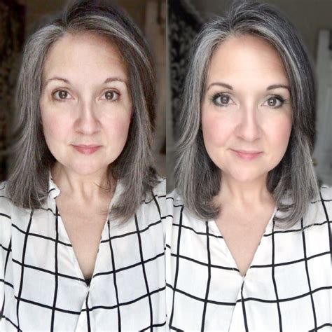 Makeup To Wear With Naturally Gray Hair Grey Hair Looks Grey Hair Inspiration Grey Hair And