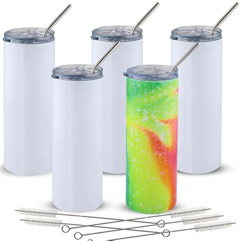 Buy 20 Oz Sublimation Tumbler Skinny Straight 5 Pack Skinny Tumblers