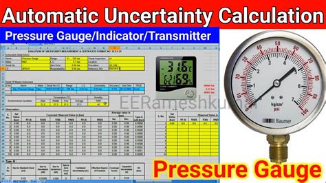 Pressure Gauge Automatic Uncertainty Calculation In Hindi How To