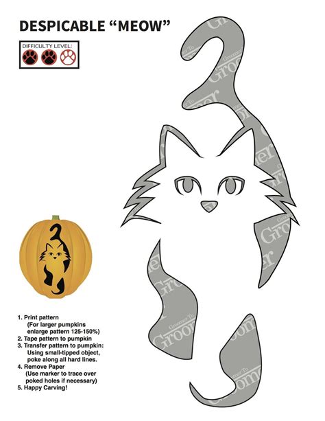 Printable Cat Pumpkin Carving Stencils