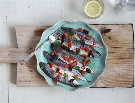 Mackerel Ceviche With Tomatoes Chilli And Basil Recipe Abel And Cole