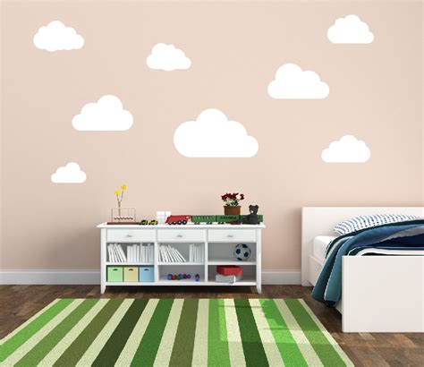 Cloud Wall Decals Clouds Nursery Wall Decal Set Of 8 Clouds Etsy