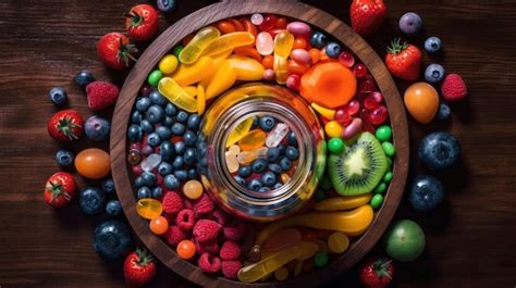 Premium Ai Image A Wooden Bowl Filled With Assorted Fruits And