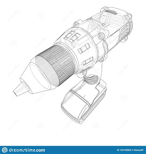 Destornillador Sin Cuerda El Ctrico Vector Ilustraci N Del Vector