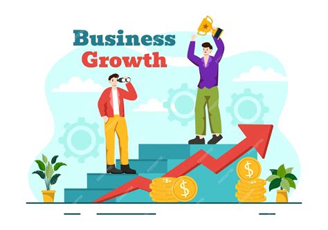 Premium Vector Business Growth Vector Illustration With Arrow Target Direction Up And Idea