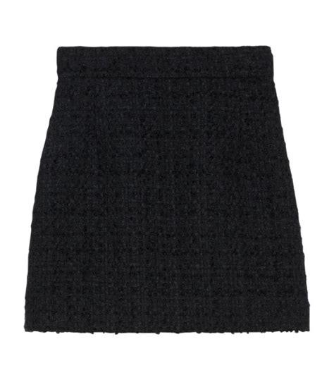 Womens Gucci Black Tweed Mini Skirt Harrods UK