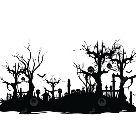 Fiesta De La Noche De Halloween Con Cementerio PNG árbol Espeluznante