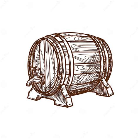 Wooden Beer Barrel Vector Sketch Icon Stock Vector Illustration Of