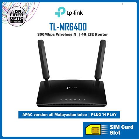 TP LINK TL MR6400 300Mbps Wireless N 4G LTE Router With SIM Card Slot