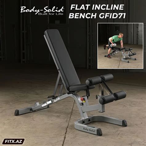 Body Solid Heavy Duty Flat Incline Decline Bench GFID71 Fitx Az