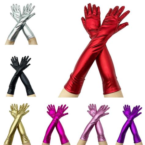 Qoo10 Long Faux Leather Gloves Women Dance Gloves Long Punk Gloves Skinny Lo Womens Clothing