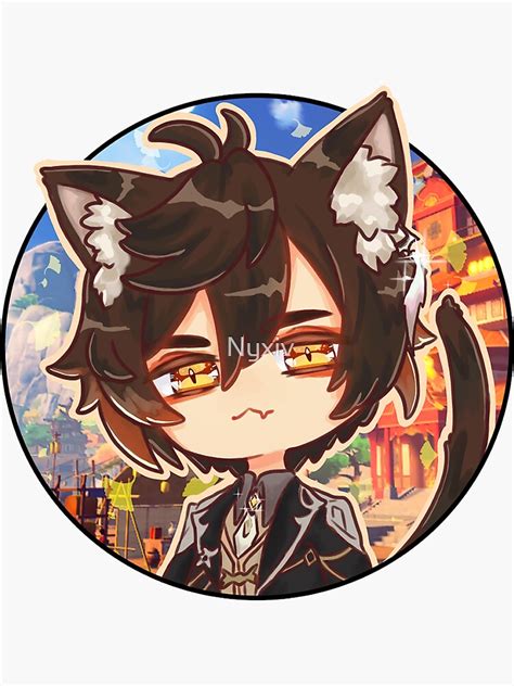 Genshin Impact Cat Boy Zhongli Sticker By Nyxiv Redbubble