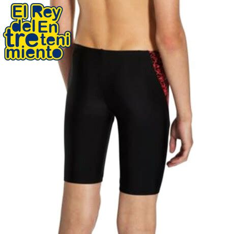 Malla Jammer Speedo Calza Niño Natación Piscina Rojo Negro El Rey