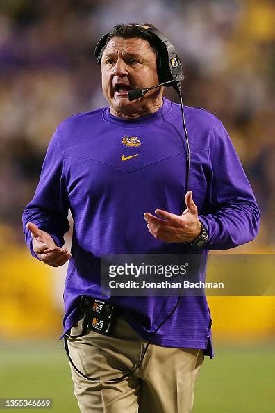 Head Coach Ed Orgeron Of The Lsu Tigers Reacts During The Second Half