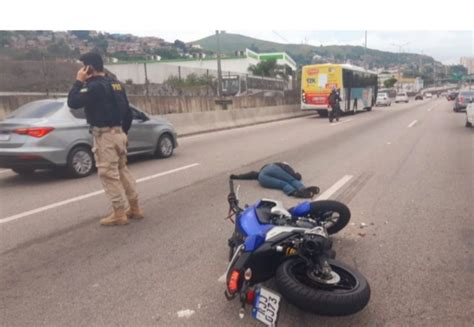 Motociclista Fica Ferido Em Acidente Na Subida Da Ponte Rio Niterói