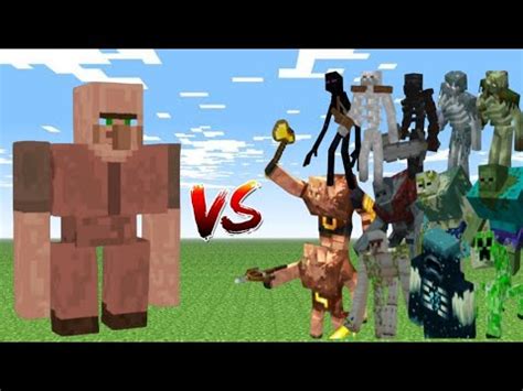 Villager Golem Vs Every Mobs In Minecraft Bedrock Edition Villager