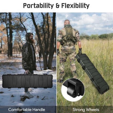 Yescom 53 Tactical Rifle Long Gun Hard Case Roller Tsa Padlock Portable