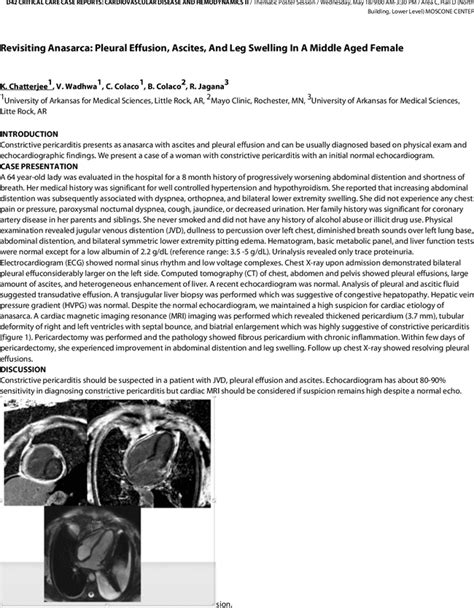 Pdf Revisiting Anasarca Pleural Effusion Ascites And Leg Swelling