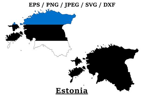 Estonia National Flag Map Design Graphic by terrabismail · Creative Fabrica