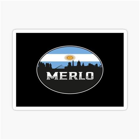 Merlo Argentina Skyline Silhouette Argentinian Flag Travel Souvenir