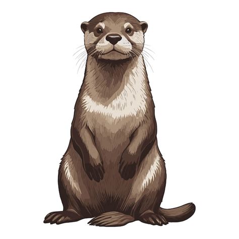 Premium Vector Cute Otter Sitting Vector Illustration