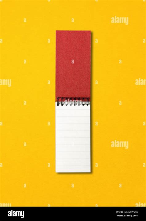 Blank Open Spiral Notebook Mockup Isolated On Yellow Stock Photo Alamy