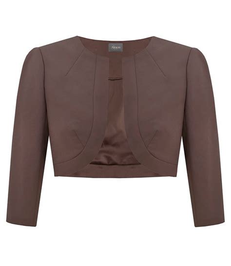 Alexon Soft Brown Satin Edge Bolero In Brown Lyst