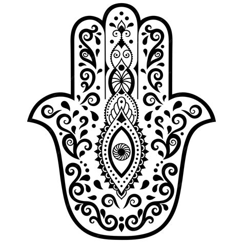 Premium Vector | Hamsa hand drawn symbol with flower. Decorative ...