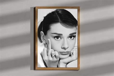 Audrey Hepburn Middle Finger Canvas Etsy Australia