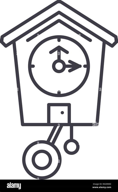 Icono de la línea de reloj de cuco concepto Reloj de cuco vector