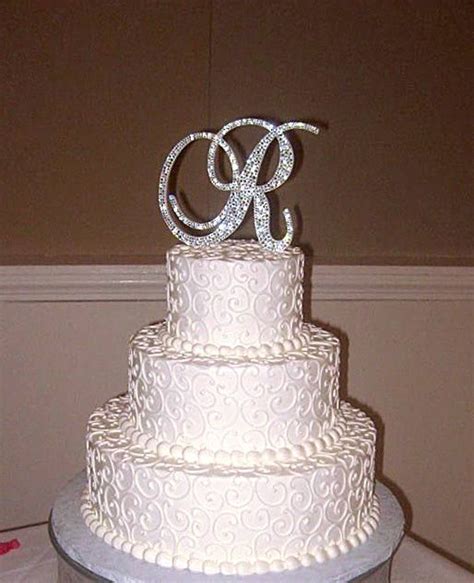 Crystal Monogram Wedding Cake Toppers