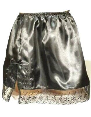 Mini Satin Half Slip Black White Pink Underskirt Uk Glossy Sissy