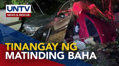 Ilang Sasakyan Napinsala At Nagpatong Patong Matapos Anurin Ng Baha Sa