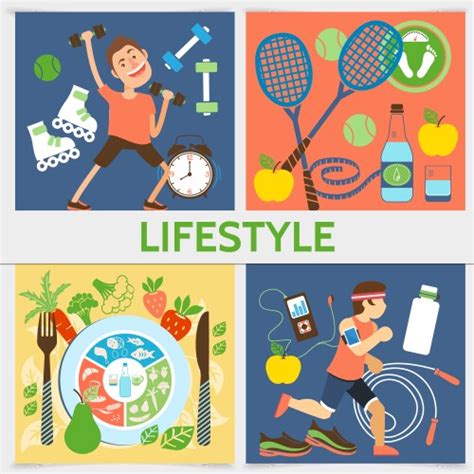 Flat Healthy Lifestyle Poster Royalty Free Vector Image