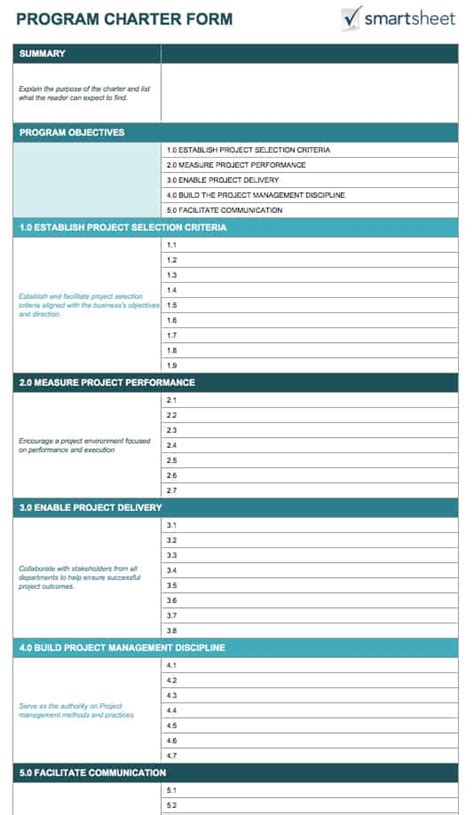 Program Management Plan Template Word