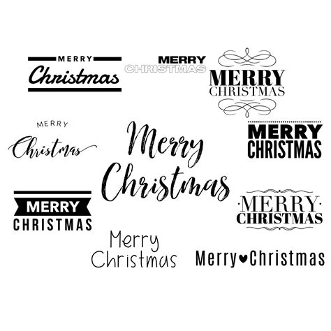 10 Merry Christmas Text Overlays Png Clip Art Etsy